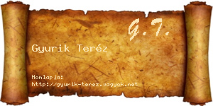 Gyurik Teréz névjegykártya